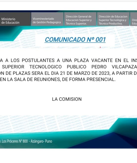 Cominicado #001