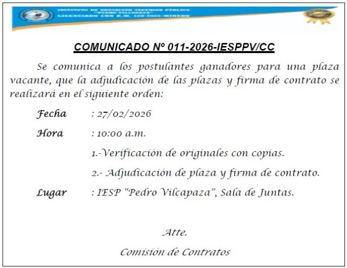 A los postulantes Ganadores